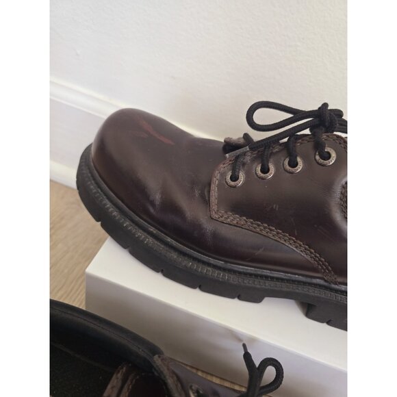 Skechers Y2K 90s Platform Chunky Lug Vintage Shoes 10.5 Brown Burgundy Leather main image 4
